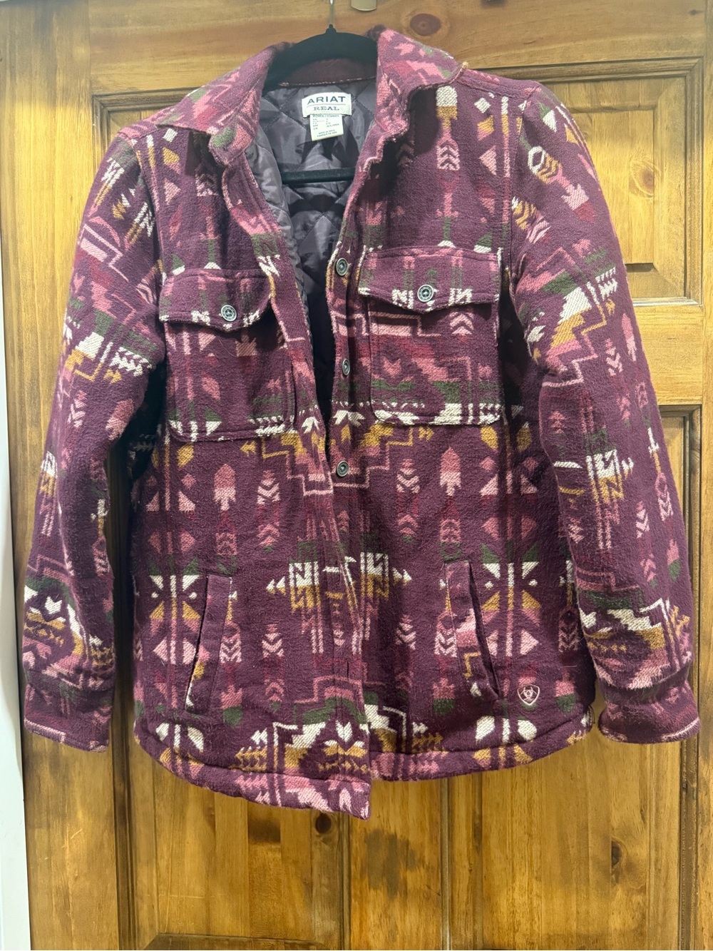 Ariat Wine Aztec Fleece Utility Jacket